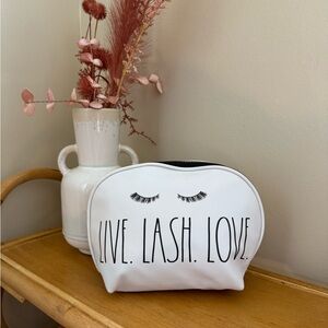 Makeup bag in white by Rae Dunn “Live Lash Love”